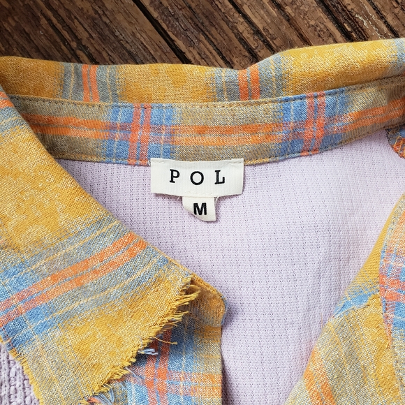 POL Multicolor Patchwork Plaid Shirt Size M - Picture 9 of 10